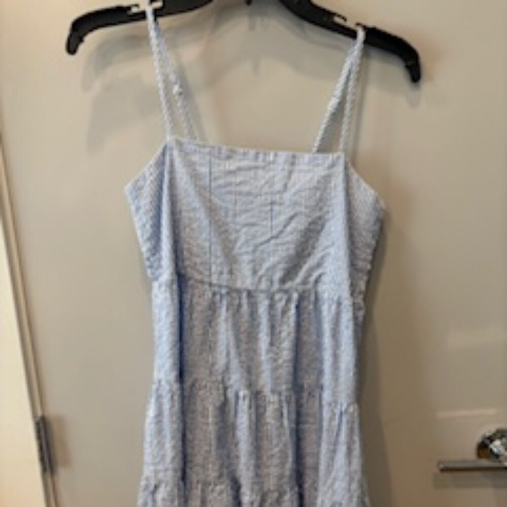 Snapper Rock Stripe Cotton Seersucker Tiered Sundress - Size 16